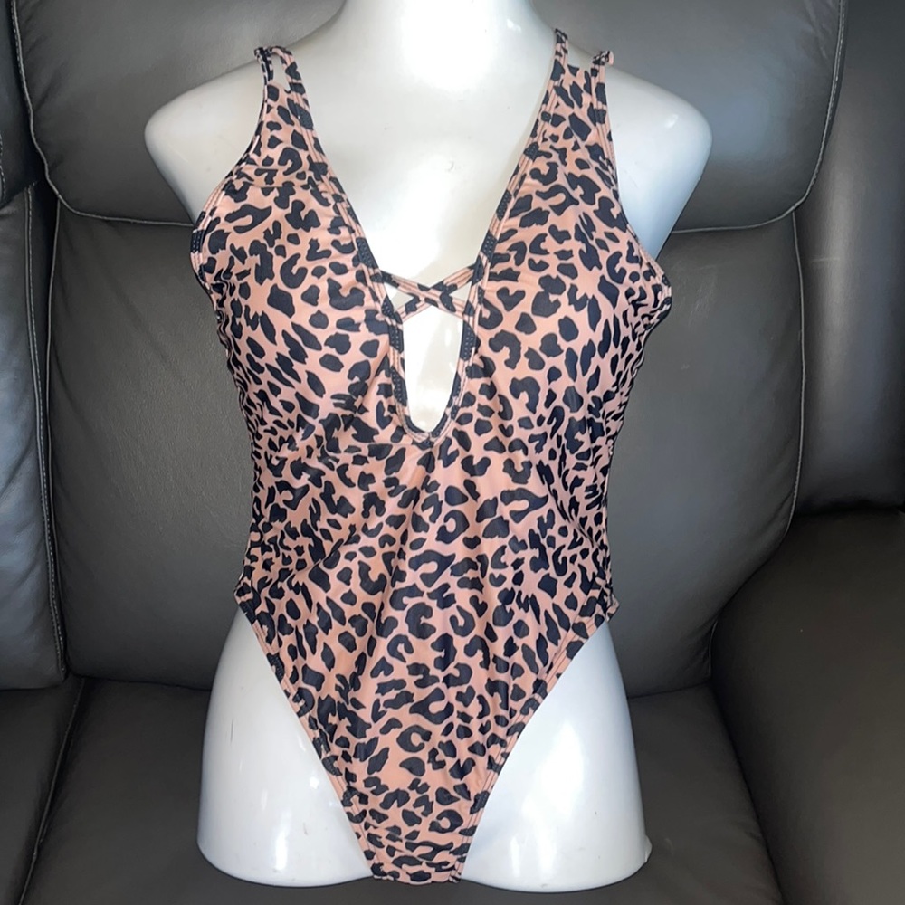 Leopard one piece swim suit size XL
